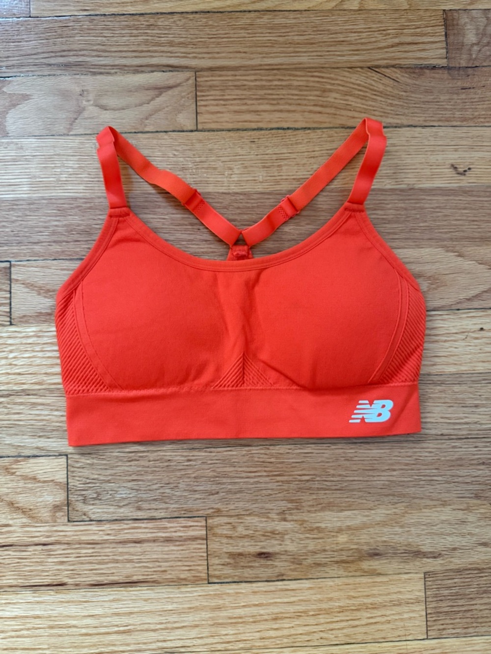 New Balance Vibrant Orange Padded Sports Bra